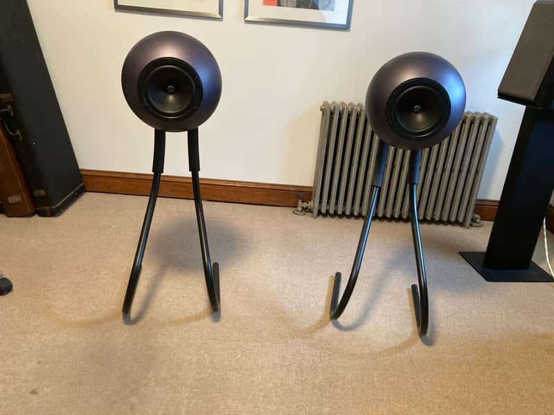 Gallo Acoustics  Nucleus Speakers Purple w/ stands image 1