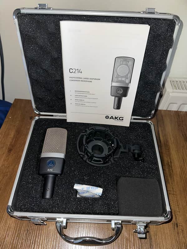 AKG C214 Large Diaphragm Cardioid Condenser Microphone 2010s - Black image 1