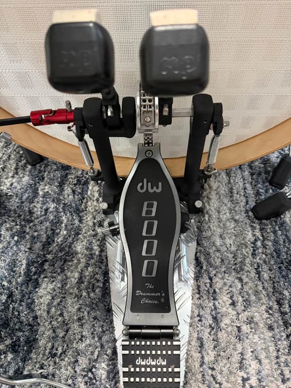 DW 8000 Series Double Bass Drum Pedal 2011 - Silver/Black image 1