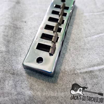 Gibson "Harmonica" Schaller-made Tune-O-Matic Bridge for Marauder, L6S, S-1 (1970s, Chrome) image 5