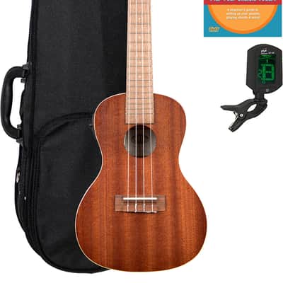 Kala KA-CE Satin Mahogany Concert Acoustic-Electric Ukulele w/ Hard Case image 1