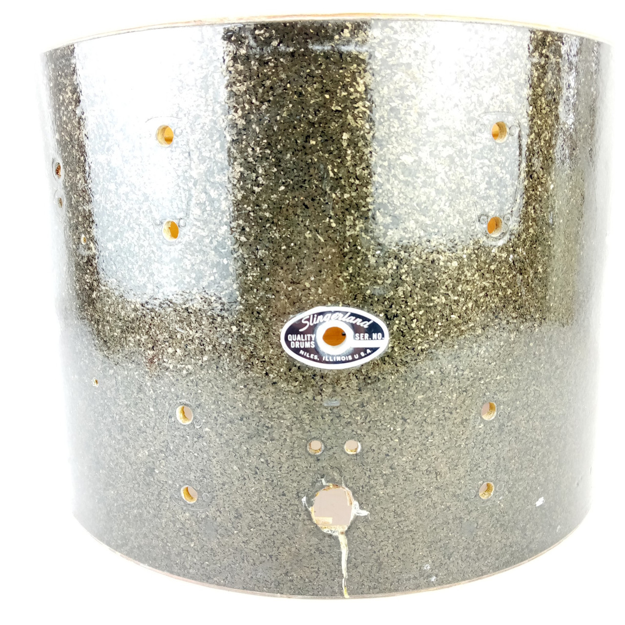 Slingerland 10x14"Black Sparkle Drum Shell Project Vintage 70s 3Ply Snare/Tom US — main photograph
