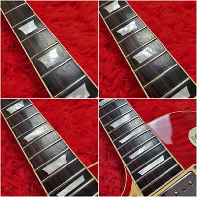 Super Rare Aria Pro II LS-1500VD Leopard Model 1981 - Left-Handed - Cherry Sunburst Lacquer Finish - Les Paul Standard - Flame Top - Original Covered DiMarzio PAF's - Made In Japan - MIJ image 8