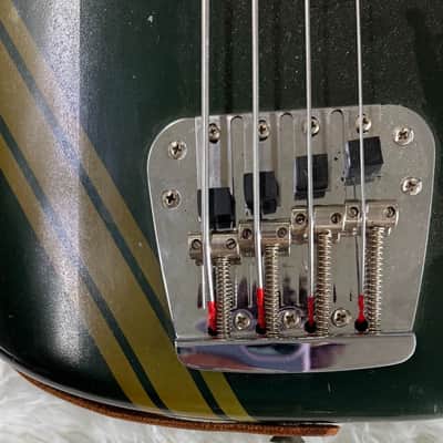 1973 Fender Mustang Competition Bass Burgundy Blue Aged Green w/Fender Gig Bag image 10