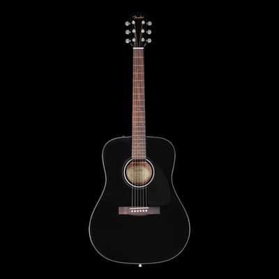 Fender CD-60 Dreadnought V3 Walnut Fingerboard Black With Case image 3