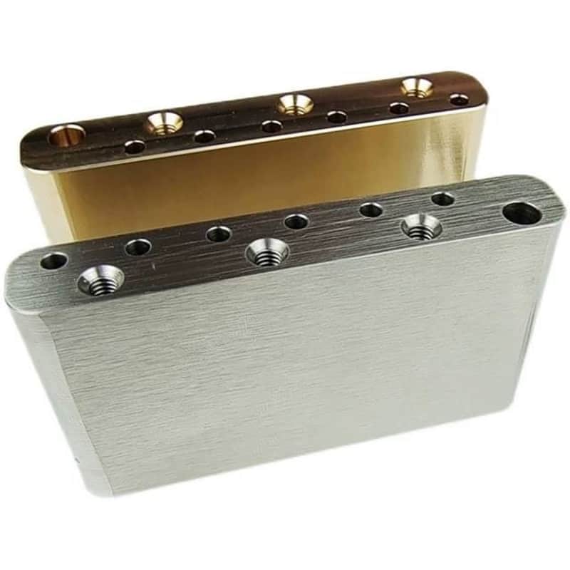 Electric guitar bridge pure copper brass base stainless steel base image 1