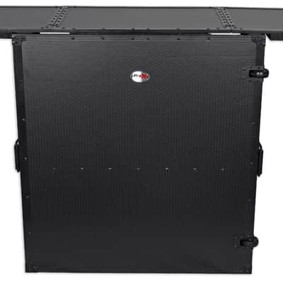 ProX XS-DJSTN BL Foldout Mobile DJ Combo Table Desk Facade w/ Wheels+Cup Holder image 6