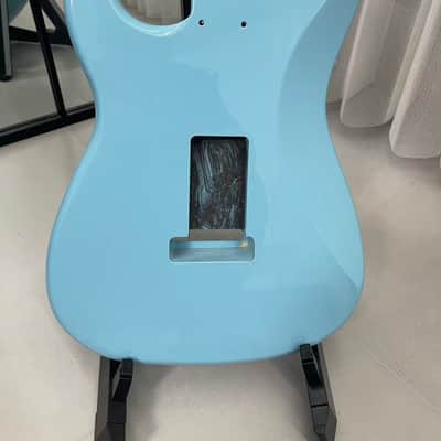 blue gloss SSH Alder wood  Strat Electric guitar body single single humbucker image 5