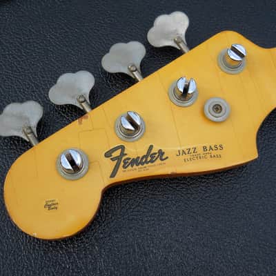 Rare Lefty! 1965 Fender Jazz Bass Neck With Tuners, Matching White Head Stock! 100% Original image 1
