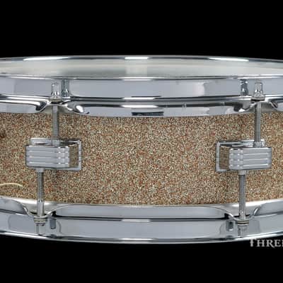 1960s Ludwig Pre-Serial Downbeat Snare Drum Keystone Champagne :  4 x 14 image 3