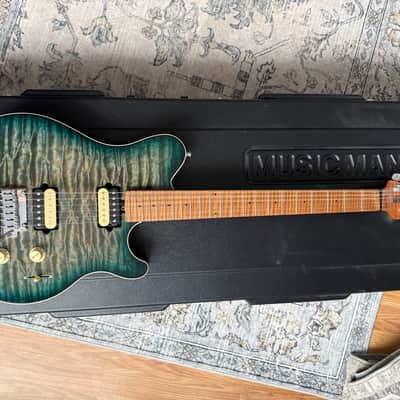 Ernie Ball Music Man Axis Supersport 2021 - Yucatan Blue Quilt image 1