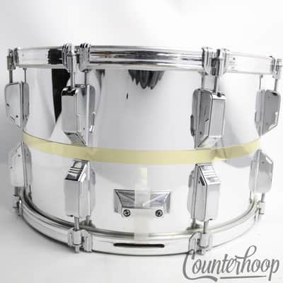 Remo 14x8"Quadura Snare Drum Quick Release Lugs+Acousticon Hoops Chrome Wrap 80s image 6