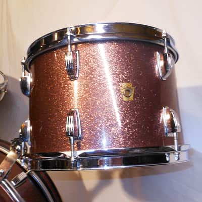 Ludwig Vintage 1966 Burgundy Sparkle Downbeat Drum Set 20".14",12" EXCELLENT!! image 12