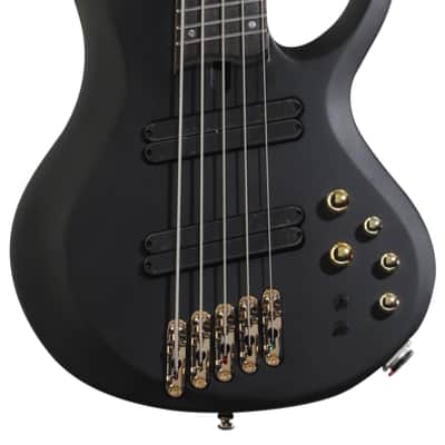 Ibanez BTB Bass Workshop BTB605LM 5-string Electric Bass Guitar - Black Flat image 2