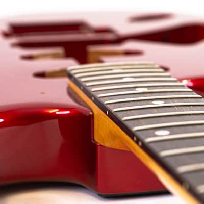 Left-Handed Kramer Striker Super Strat Neck and Body Metallic Red - Unloaded Shell Project Guitar image 7