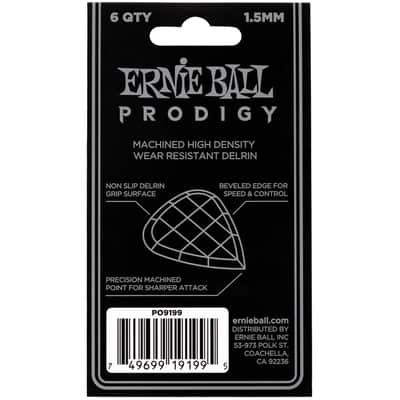 Ernie Ball Standard Prodigy Picks Black 1.5mm Bag of 6 image 3