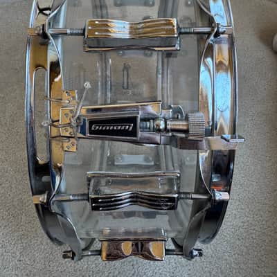 Ludwig Vintage Clear Vistalite 14” x 5” Snare Drum 70s - 10 lug image 16