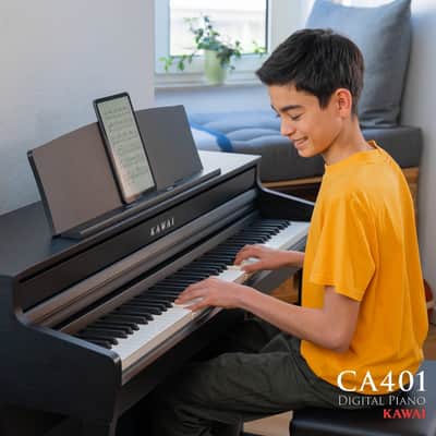 Kawai CA401 WH Digital Concert Piano with Grand Feel compact Wooden Key Keyboard Action and Built in Bluetooth MIDI,Premium Satin White image 3