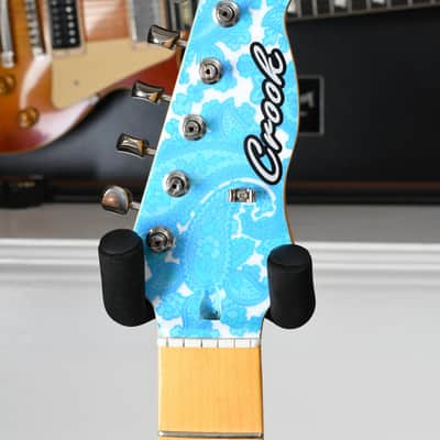 Crook Telecaster Blue Sparkle Paisley Two Necks both Maple and Rosewood Option image 10