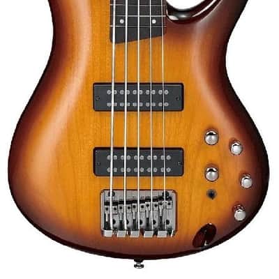 Ibanez Standard SR375EFBBT 5 String Fretless Electric Bass Brown Burst image 1