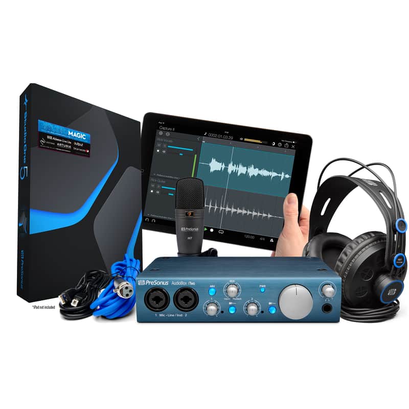 PreSonus Audiobox iTwo Studio USB Audio Recording Interface Bundle image 1