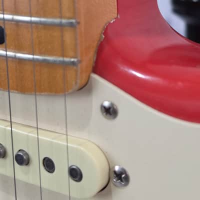 USED Fender Custom Shop 1956 Stratocaster Relic 6 String Electric Guitar Closet Classic Fiesta Red image 12