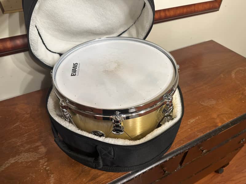 WTS Steve Pruitt Signature Series 7.5 x 13 Brass Snare Drum, fantastic shape image 1
