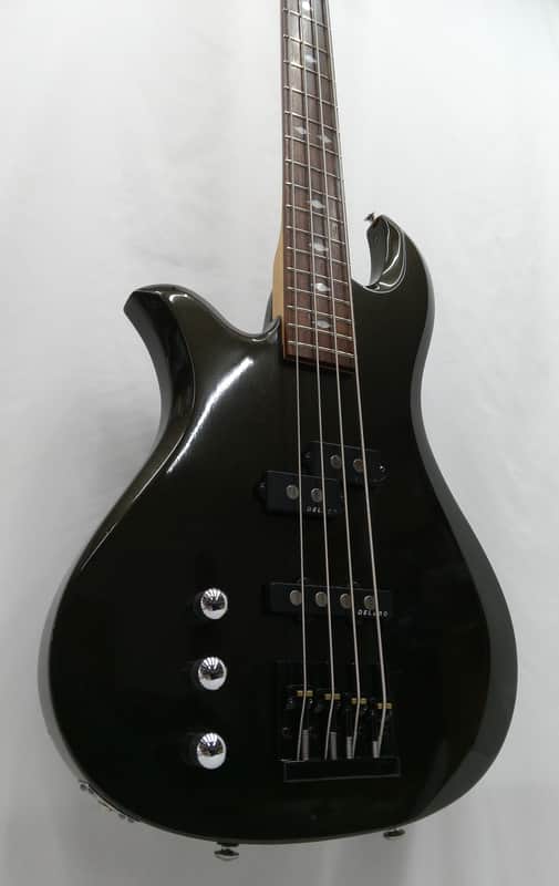 Lefty B.C. Rich JE Eagle Bass Guitar Black Gold Metallic Left Handed 34" Scale Diamond Inlays image 1