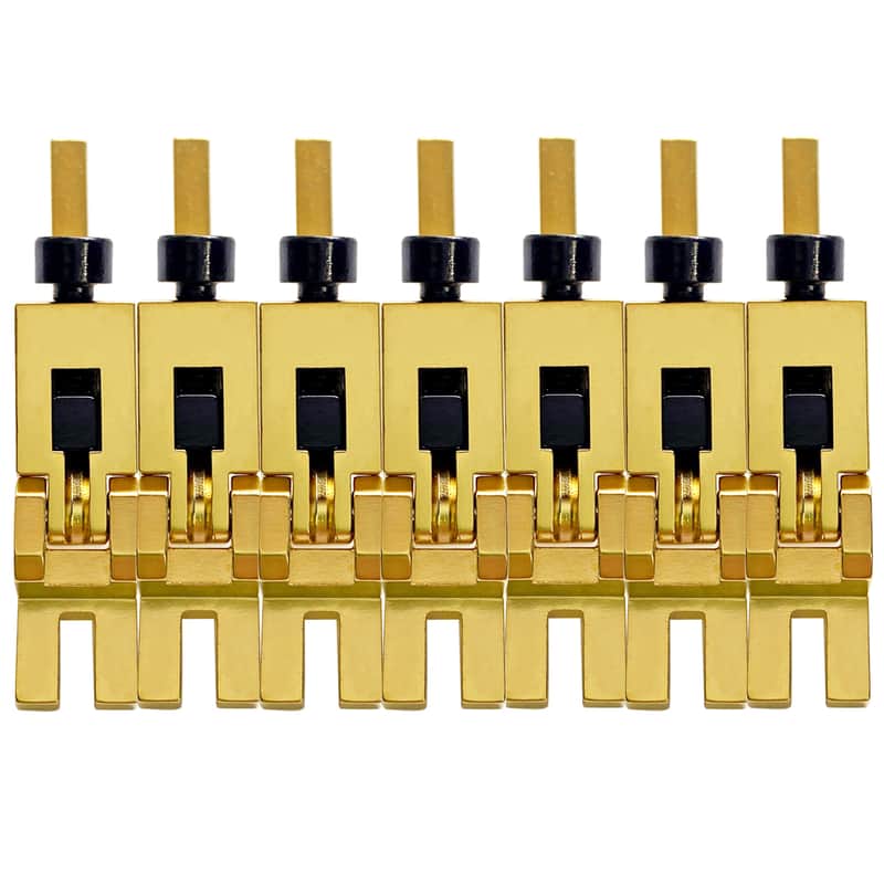 Authentic Floyd Rose 1000 Series Pro 7 String Saddle Set - Satin Gold image 1