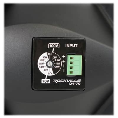 Rockville D4-70 Black Dual 4" 70 Volt Commercial/Restaurant Wall Mount Speaker image 6
