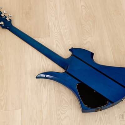 1980s B.C. Rich USA Mockingbird Neck Through Vintage Guitar Transparent Blue w/ Mono Case image 11