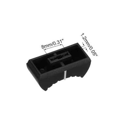 Straight Slide Potentiometer Flat Push Knob Plastic Flat Push Knobs for Potentiometer,Guitar, Console, Volume,Bass Insert Shaft 8x1.2mm/0.31x0.05 Inch Black Pack of 10 image 3