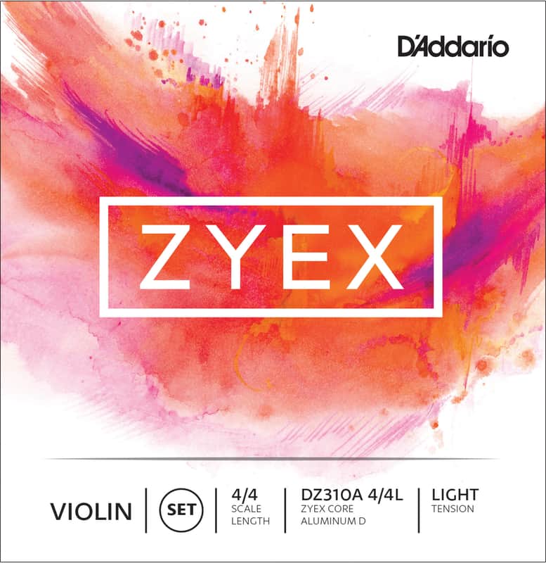 D'Addario DZ310A 4/4L Zyex 4/4 Violin Strings with Aluminum Wound D - Light image 1