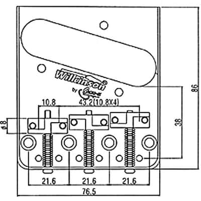 Wilkinson Telecaster Tele Ashtray Bridge WTB - Compensated Brass Saddles image 7