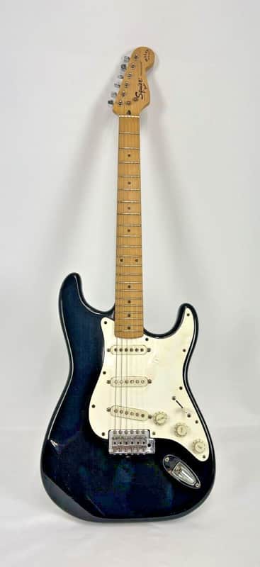 1994 Fender Squier Stratocaster Black good condition w/Gig bag image 1