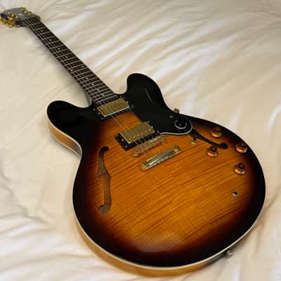 2004 Epiphone Dot Deluxe Flame Top - Made in Korea (MIK) - Vintage Sunburst - Free Pro Setup image 14
