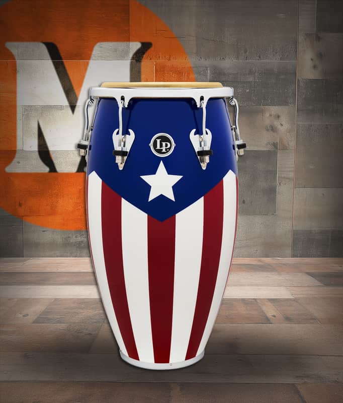 Latin Percussion LP Matador 12 1/2" Tumba Oak Puerto Rican Flag (M754S-PR) image 1
