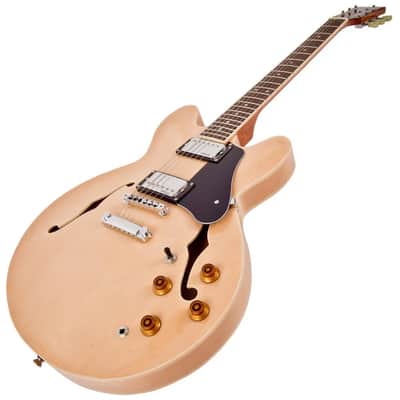 Vintage VSA500 ReIssued Semi Acoustic Guitar - Natural Maple (VSA500MP) image 3