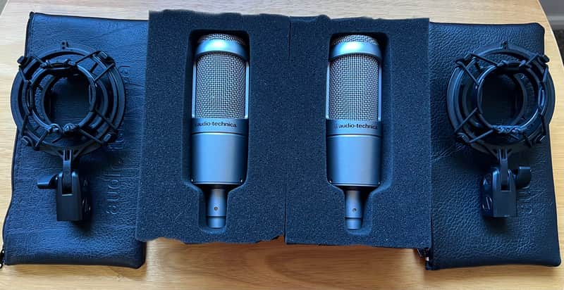 Audio-Technica AT3035 Large Diaphragm Cardioid Condenser Microphones-Stereo Matched Pair Early 2000s image 1