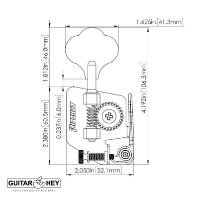 NEW Hipshot BT2 Bass Xtender Key for 67-82 P & J Bass Fender Detuner - NICKEL image 3
