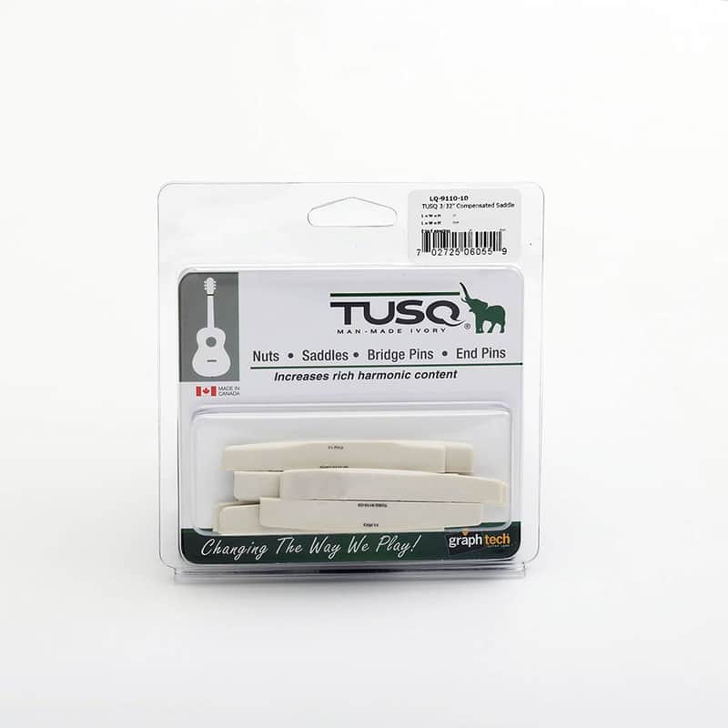 Graphtech TUSQ LQ-9110-10 10-pack compensated acoustic guitar saddles, 2.6mm thi image 1