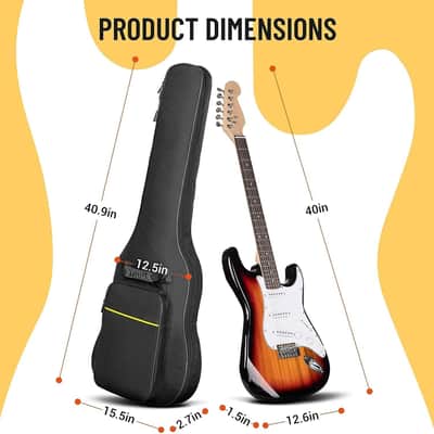 6mm Music Electric Guitar Bag Gig Padding Backpack Padded Soft Guitar Case BlK image 3