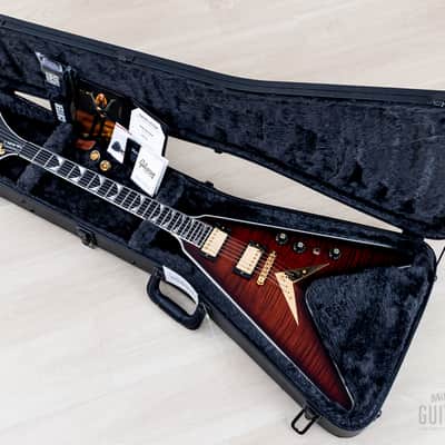 2022 Gibson Custom Shop Dave Mustaine Flying V EXP Limited Edition Red Amber Burst w/ Case, CoA, Tags image 15