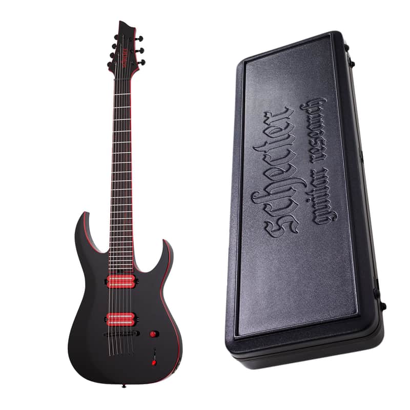 Schecter Sunset-7 Red Dawn 7-String Guitar Gloss Black + Hard Case B-STOCK image 1