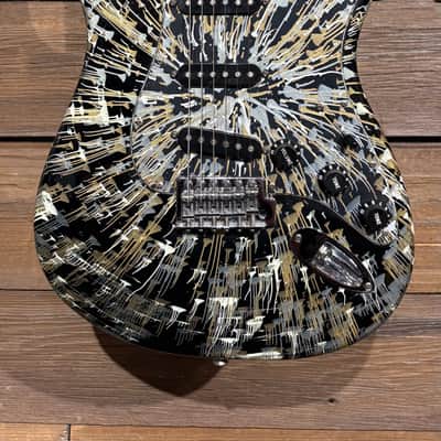 Fender FSR "Splattercaster" Standard Splatter Stratocaster with Rosewood Fretboard 2003 - 2004 - Olympic White, Aztec Gold, and Inca Silver Drop over Black image 1