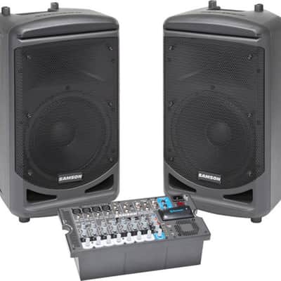 Samaon SAXP1000B XP1000 1000 watt (2 x 10") Portable PA, 10-ch mixer, Bluetooth, USB wireless Package Deal image 3