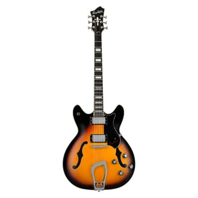 Hagstrom Viking Semi-Hollow Electric Guitar - Tobacco Sunburst - Open Box image 2