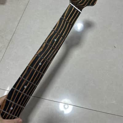 5 String Jazz Bass Style Zebra Wood Neckm 20 Frets Fingerboard image 6