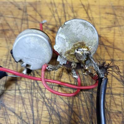 Vintage RARE 1952 Harmony H51 Wiring Harness Solid Shaft Pots Cap Input Jack Espanada Luthier Guitar Parts image 4