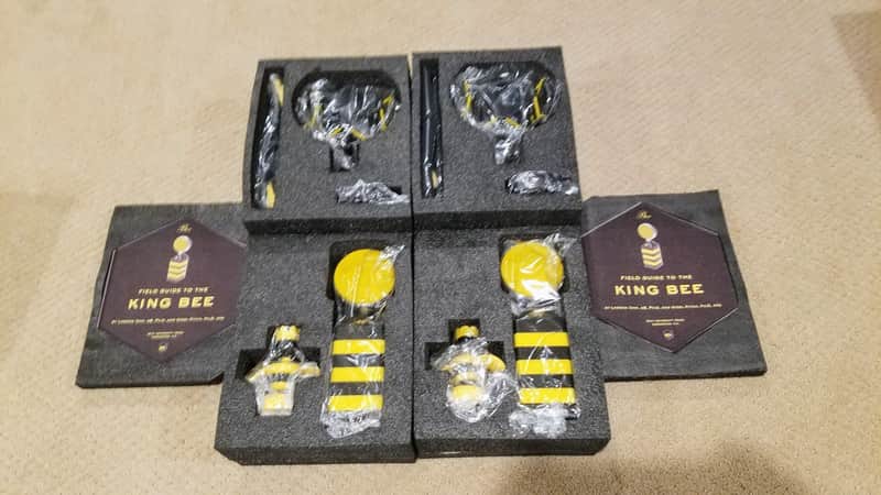 Neat Microphones King Bee 2020s Black/Yellow Pair with  Beeline quad conductor XLR mic cables image 1